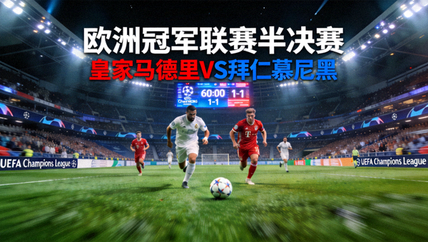 欧洲冠军联赛半决赛直播画面 - 皇家马德里对阵拜仁慕尼黑